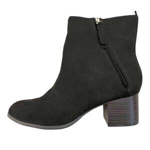 Old Navy Women's Size 10 Faux Suede Ankle Boots with Outside Zipper Black NWT